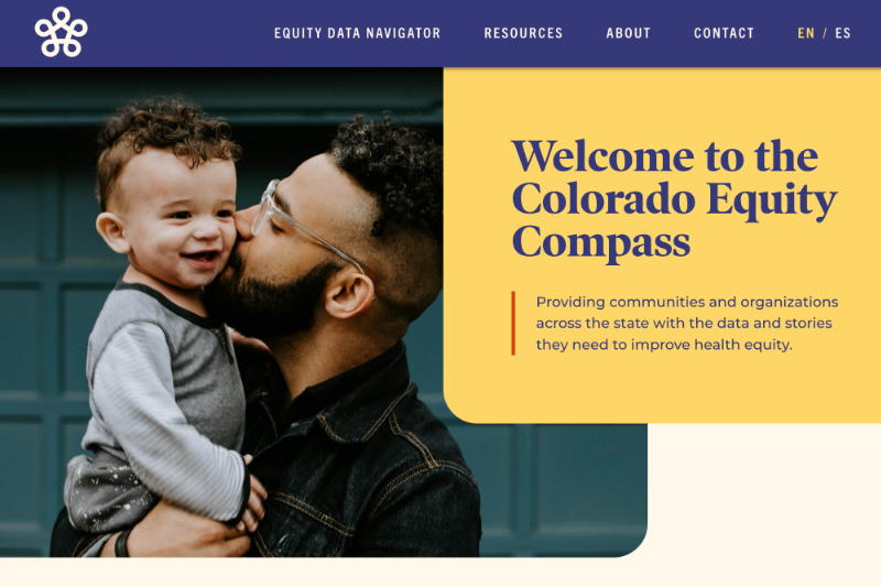 Screenshot of the coequitycompass.org homepage.