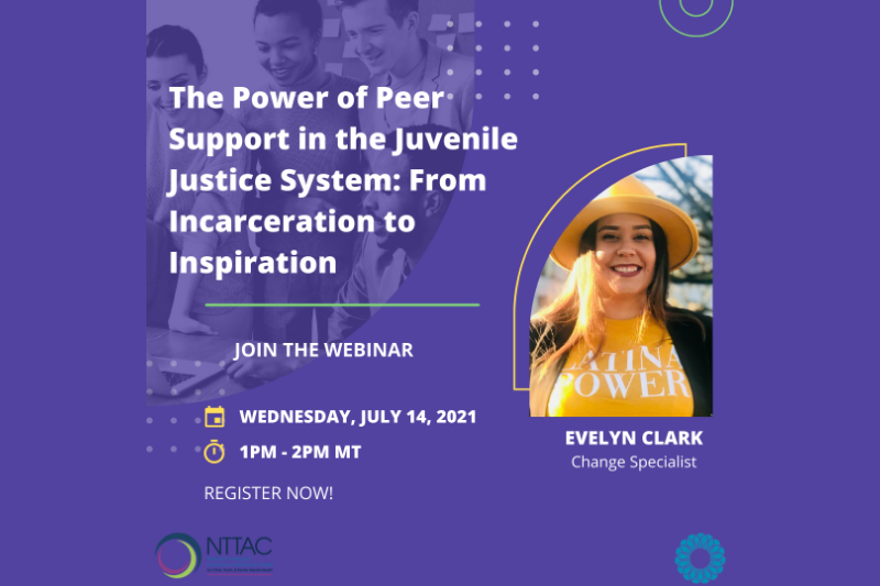 Event announcement for The Power of Peer Support in the Juvenile Justice System: From Incarceration to Inspiration