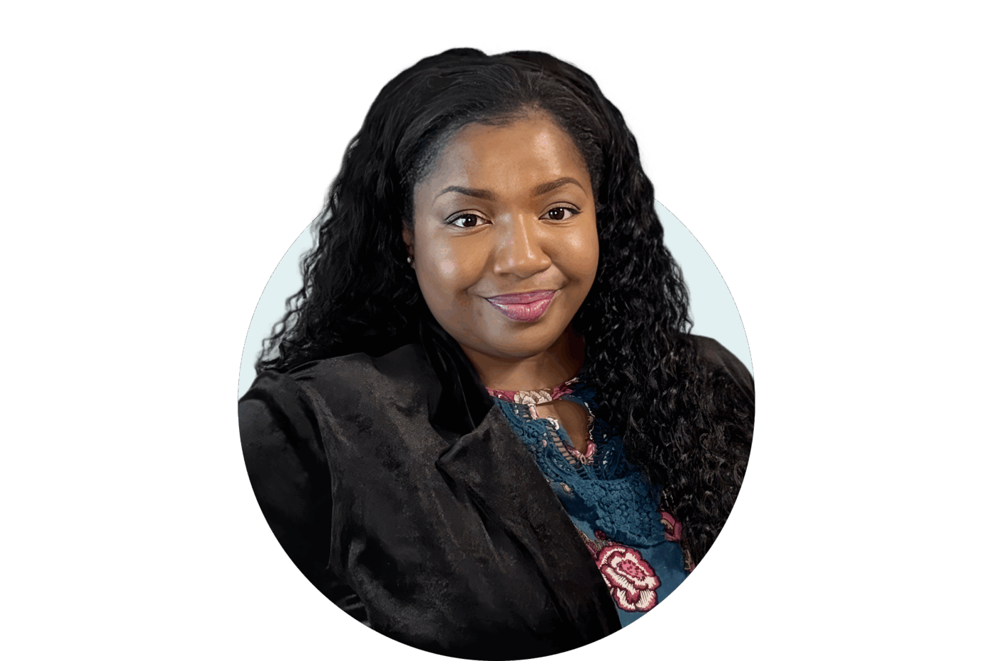 photo of Mimi Draft, a Black woman with long curly hair smiling