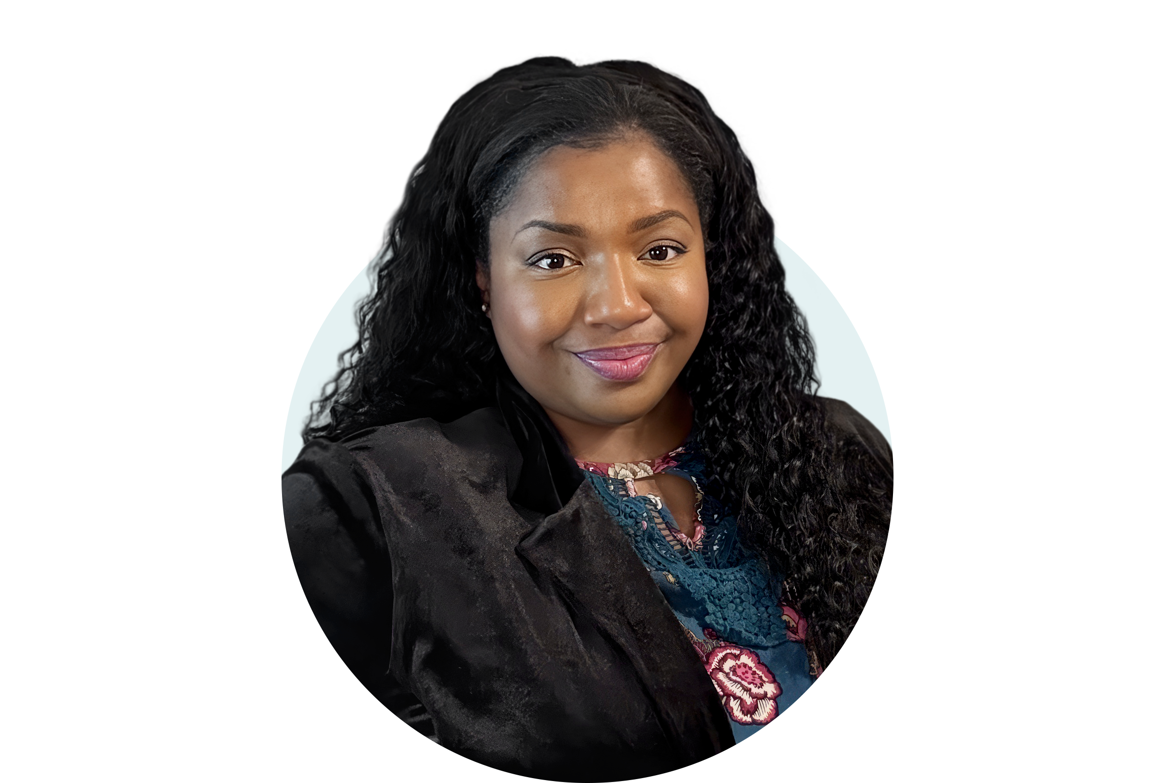 photo of Mimi Draft, a Black woman with long curly hair smiling